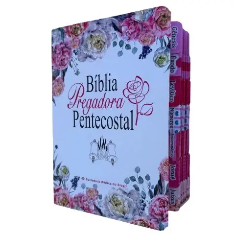 Foto do produto Bíblia de Estudo Pregadora Pentecostal ARC média com Abas adesivas coladas