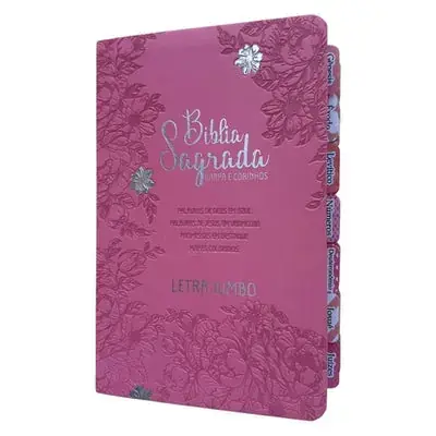 Foto do produto Bíblia Letra Jumbo Rosa Clara Com Abas Adesivas coladas